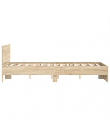 vidaXL Bed Frame with Headboard Sonoma 137 x 190 cm Engineered wood