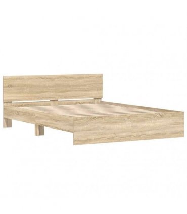 vidaXL Bed Frame with Headboard Sonoma 152 x 203 cm Engineered wood