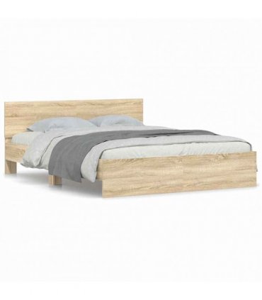 vidaXL Bed Frame with Headboard Sonoma 152 x 203 cm Engineered wood