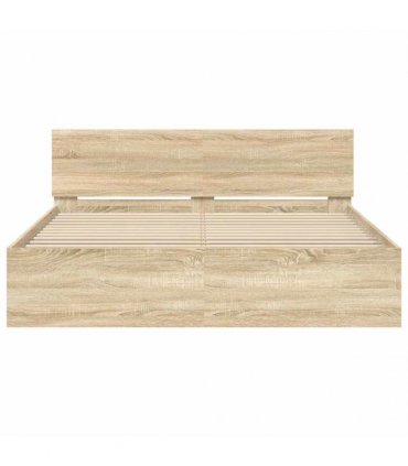 vidaXL Bed Frame with Headboard Sonoma 152 x 203 cm Engineered wood