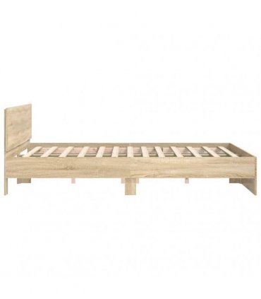 vidaXL Bed Frame with Headboard Sonoma 152 x 203 cm Engineered wood