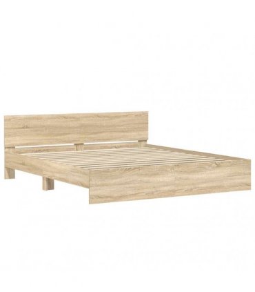 vidaXL Bed Frame with Headboard Sonoma 193 x 203 cm Engineered wood
