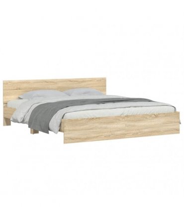 vidaXL Bed Frame with Headboard Sonoma 193 x 203 cm Engineered wood