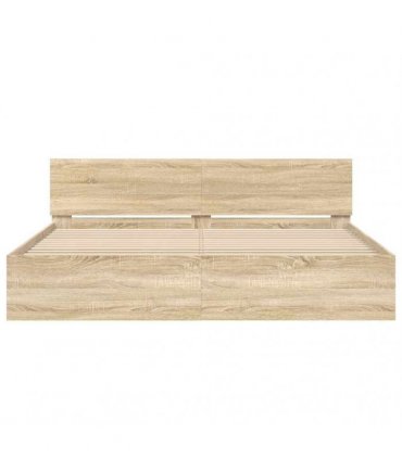 vidaXL Bed Frame with Headboard Sonoma 193 x 203 cm Engineered wood