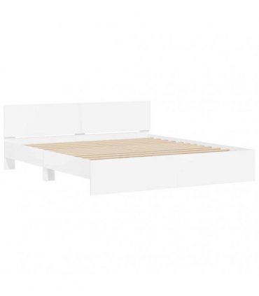 vidaXL Bed Frame with Headboard White 137 x 190 cm Engineered wood