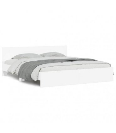 vidaXL Bed Frame with Headboard White 137 x 190 cm Engineered wood