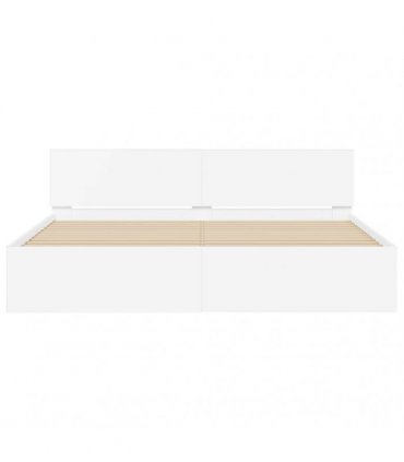 vidaXL Bed Frame with Headboard White 137 x 190 cm Engineered wood