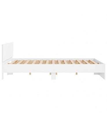 vidaXL Bed Frame with Headboard White 137 x 190 cm Engineered wood
