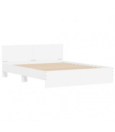 vidaXL Bed Frame with Headboard White 152 x 203 cm Engineered wood