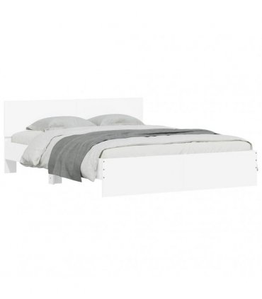 vidaXL Bed Frame with Headboard White 152 x 203 cm Engineered wood
