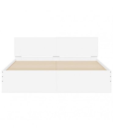 vidaXL Bed Frame with Headboard White 152 x 203 cm Engineered wood