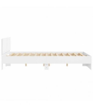vidaXL Bed Frame with Headboard White 152 x 203 cm Engineered wood