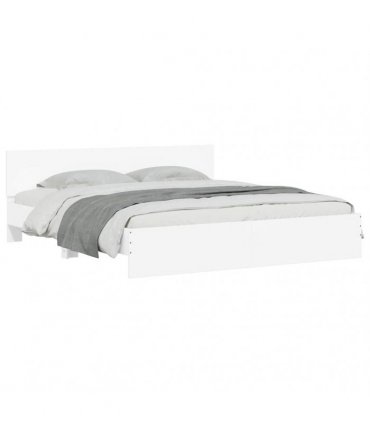 vidaXL Bed Frame with Headboard White 193 x 203 cm Engineered wood