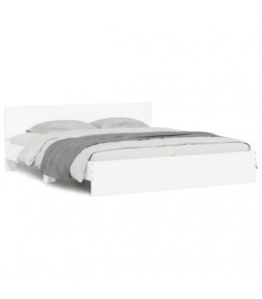 vidaXL Bed Frame with Headboard White 193 x 203 cm Engineered wood