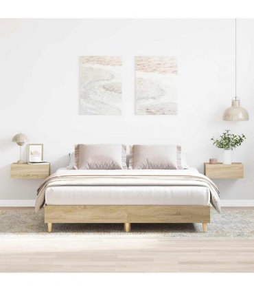 vidaXL Bed Frame Sonoma 152 x 203 cm Engineered Wood