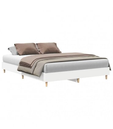 vidaXL Bed Frame 2 pcs White 152 x 203 cm Engineered Wood