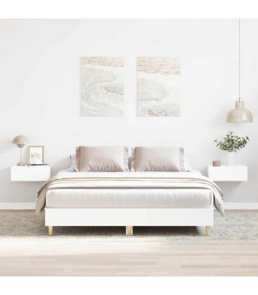 vidaXL Bed Frame 2 pcs White 152 x 203 cm Engineered Wood