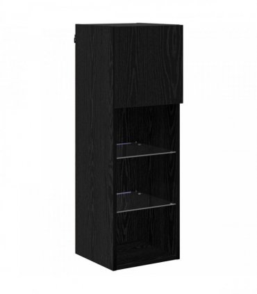 vidaXL TV Wall Cabinets 4 pcs Black Oak Engineered Wood