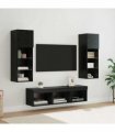 vidaXL TV Wall Units 5 pcs Black Oak Engineered Wood
