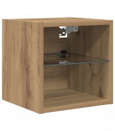 vidaXL TV Cabinet 8 pcs 60 x 30 x 30 cm Artisan Oak Glass