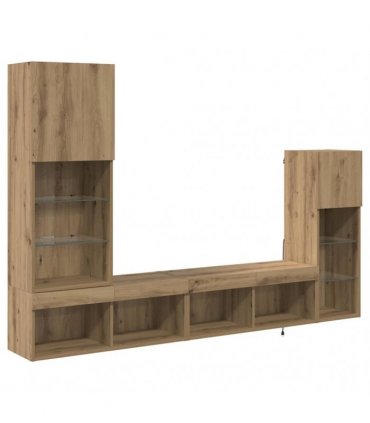 vidaXL TV Wall Units 4 pcs Artisan Oak Engineered Wood