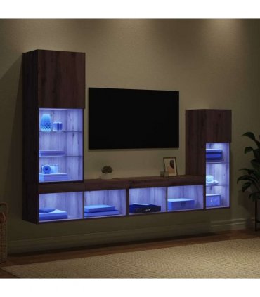vidaXL TV Wall Units 4 pcs Artisan Oak Engineered Wood