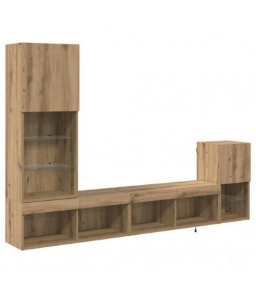 vidaXL TV Wall Units 4 pcs Artisan Oak Engineered Wood