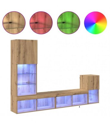 vidaXL TV Wall Units 4 pcs Artisan Oak Engineered Wood