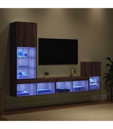 vidaXL TV Wall Units 4 pcs Artisan Oak Engineered Wood