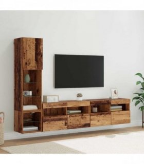 vidaXL TV Wall Unit 4 pcs Old Wood Engineered Wood