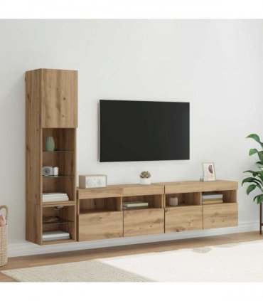 vidaXL TV Wall Unit 4 pcs Artisan Oak Engineered Wood
