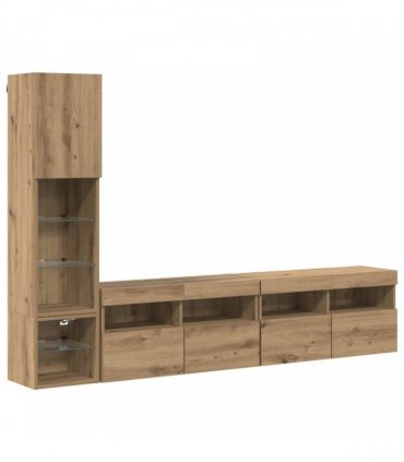 vidaXL TV Wall Unit 4 pcs Artisan Oak Engineered Wood