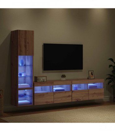 vidaXL TV Wall Unit 4 pcs Artisan Oak Engineered Wood