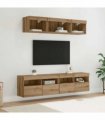 vidaXL TV Wall Units with LED 5 pcs 80 x 30 x 40 cm Artisan Oak