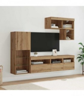 vidaXL TV Wall Units 6 pcs Artisan Oak Engineered Wood