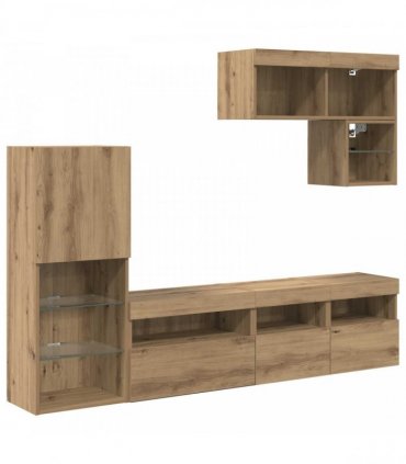vidaXL TV Wall Units 6 pcs Artisan Oak Engineered Wood