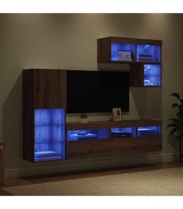 vidaXL TV Wall Units 6 pcs Artisan Oak Engineered Wood
