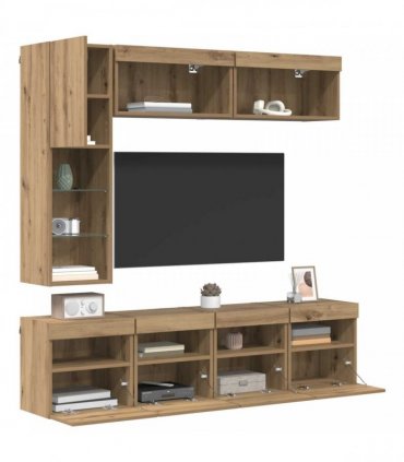 vidaXL TV Cabinet 7 pcs 30.5 x 30 x 102 cm Artisan Oak