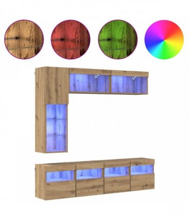 vidaXL TV Cabinet 7 pcs 30.5 x 30 x 102 cm Artisan Oak
