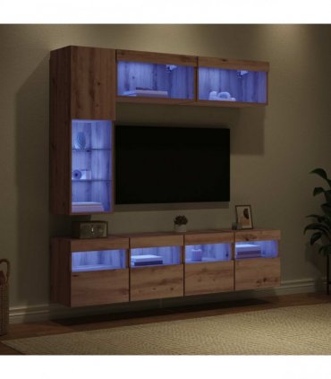 vidaXL TV Cabinet 7 pcs 30.5 x 30 x 102 cm Artisan Oak