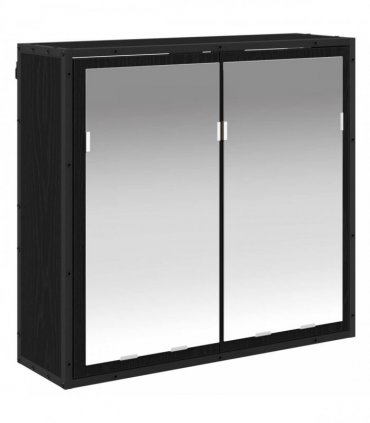 vidaXL Bathroom Furniture Set 4 pcs Black Oak Engineered Wood