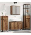 vidaXL Bathroom Furniture Set 4 pcs Old Wood Engineered Wood