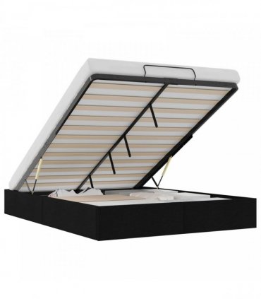 vidaXL Ottoman Bed Frame Black Queen Size Fabric