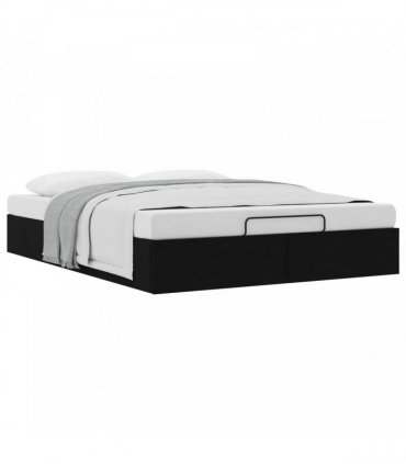 vidaXL Ottoman Bed Frame Black Queen Size Fabric