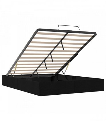 vidaXL Ottoman Bed Frame Black Queen Size Fabric