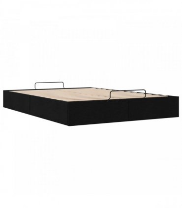 vidaXL Ottoman Bed Frame Black Queen Size Fabric