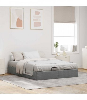 vidaXL Ottoman Bed Frame Dark Grey Full Size Velvet