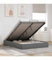 vidaXL Ottoman Bed Frame Dark Grey Queen Size Velvet