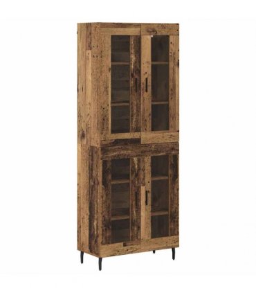 vidaXL Highboard 2 pcs Old Wood 69.5 x 34 x 180 cm Engineered Wood