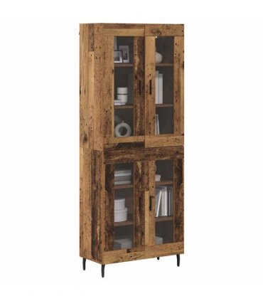 vidaXL Highboard 2 pcs Old Wood 69.5 x 34 x 180 cm Engineered Wood